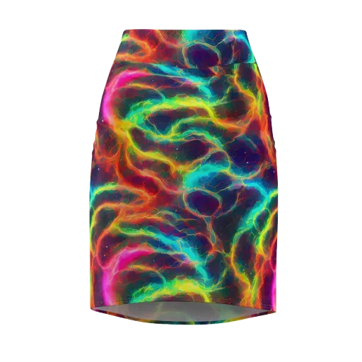 Hypercolor Tides on a Pencil Skirt