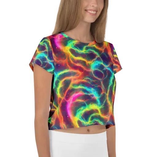 Hypercolor Tides on a Crop Tee