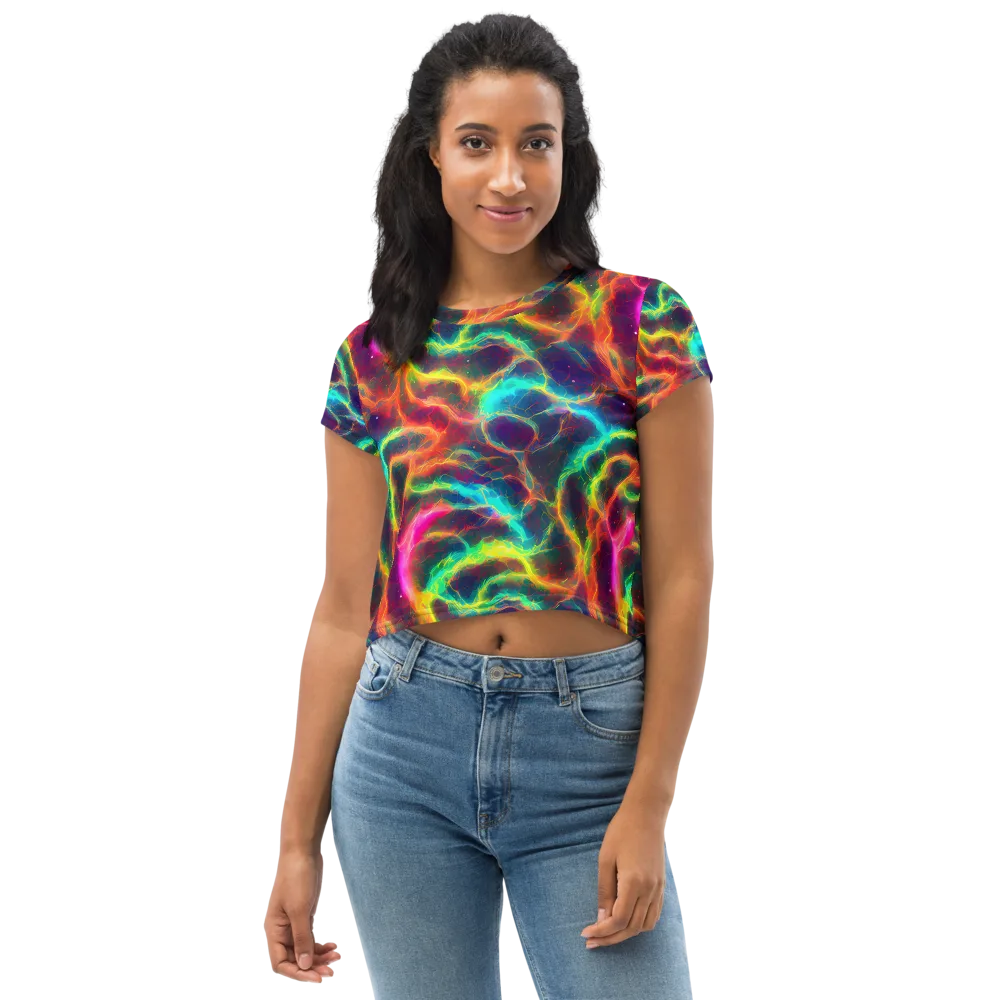 Hypercolor Tides on Crop Tee — Front