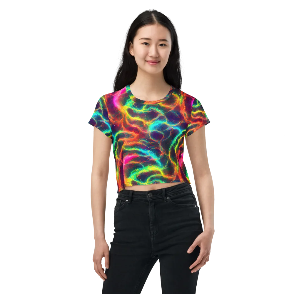 Hypercolor Tides on Crop Tee — Front