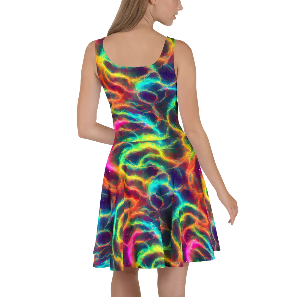 Hypercolor Tides on Skater Dress — Back