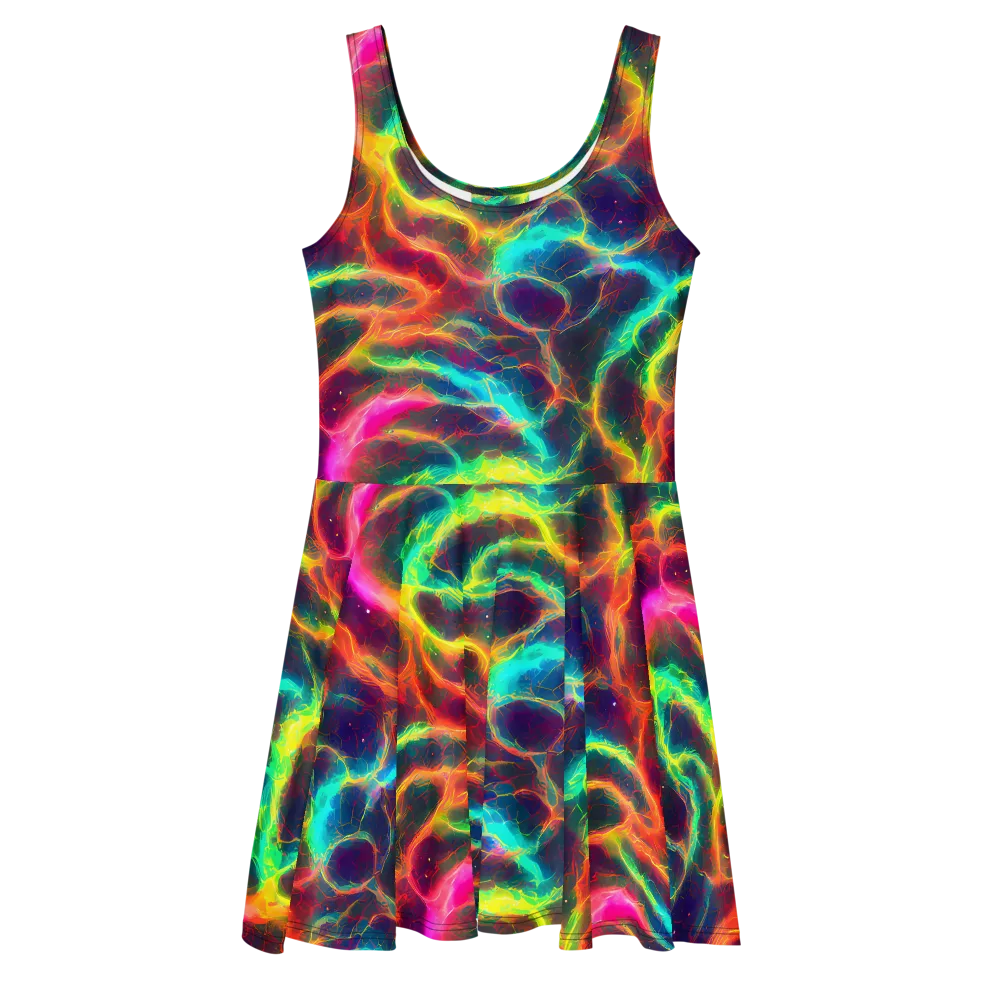 Hypercolor Tides on Skater Dress — Front