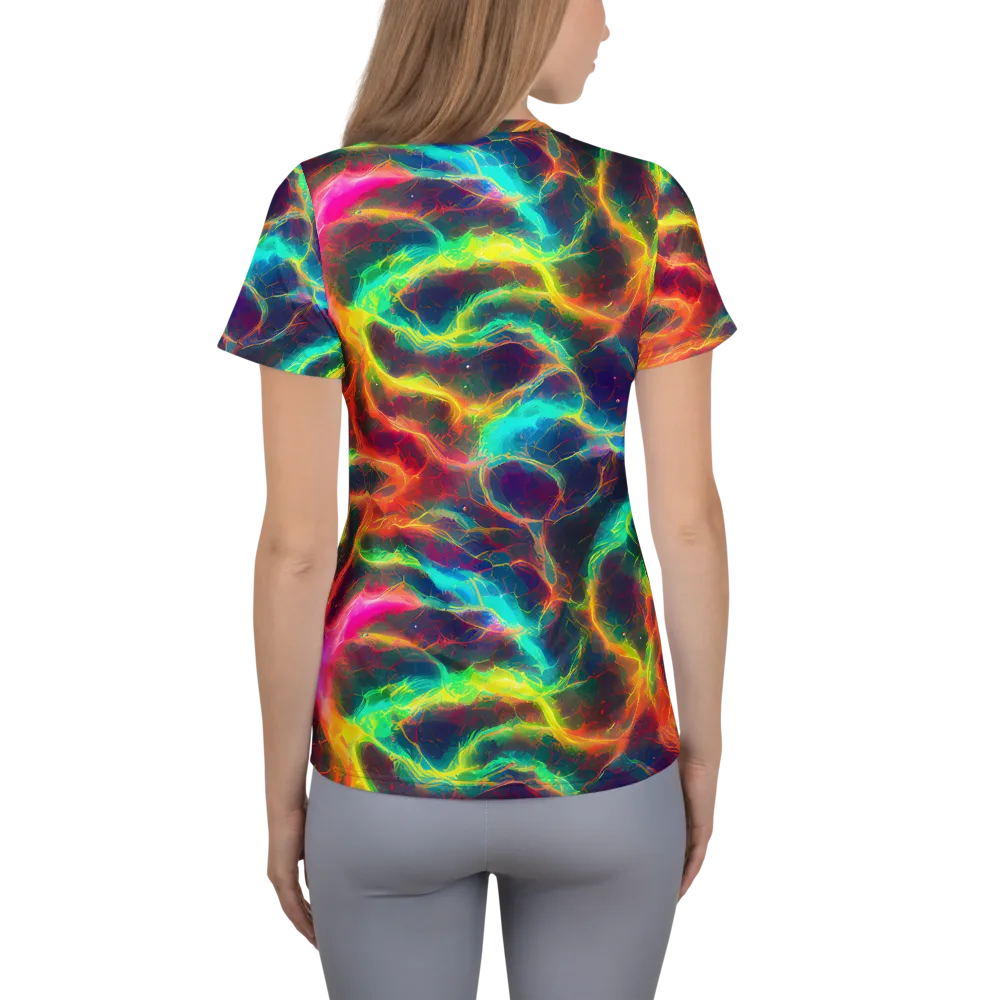 Hypercolor Tides on Women's Athletic T-Shirt — Back