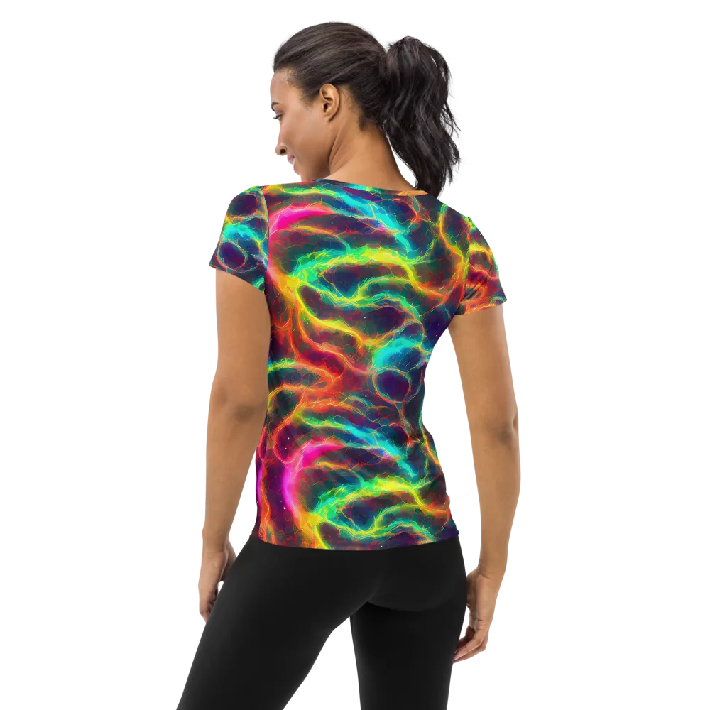Hypercolor Tides on Women's Athletic T-Shirt — Back