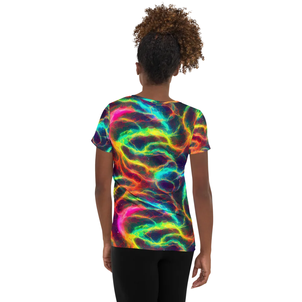 Hypercolor Tides on Women's Athletic T-Shirt — Back