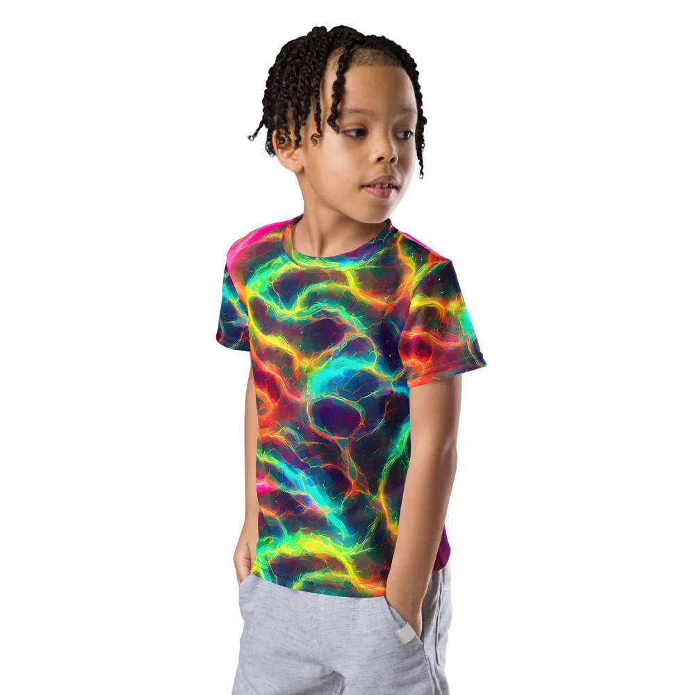 Hypercolor Tides on Kids Crew Neck T-Shirt — Left Front