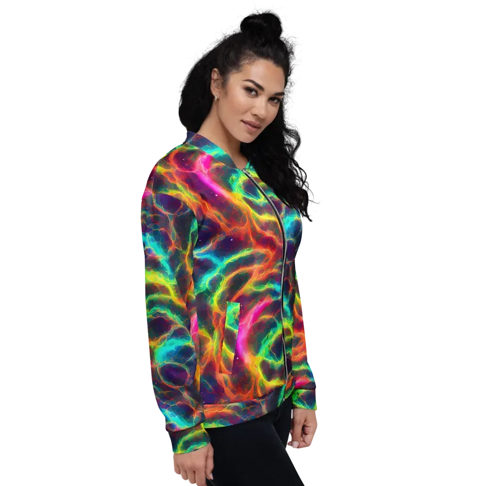 Hypercolor Tides on Bomber Jacket — Right