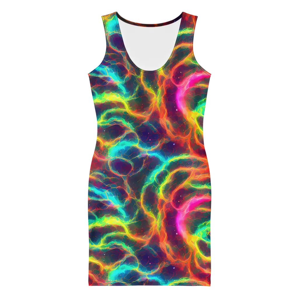 Hypercolor Tides on Bodycon Dress — Front