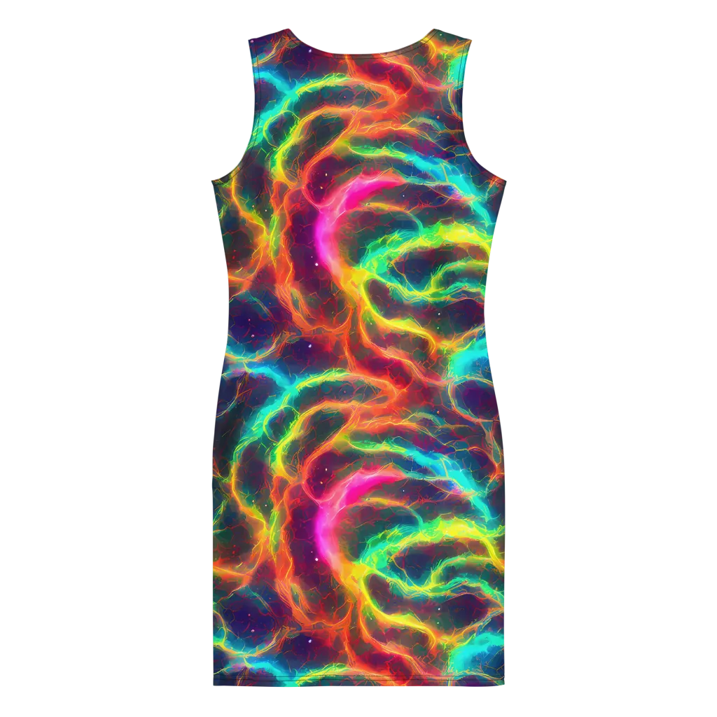 Hypercolor Tides on Bodycon Dress — Back