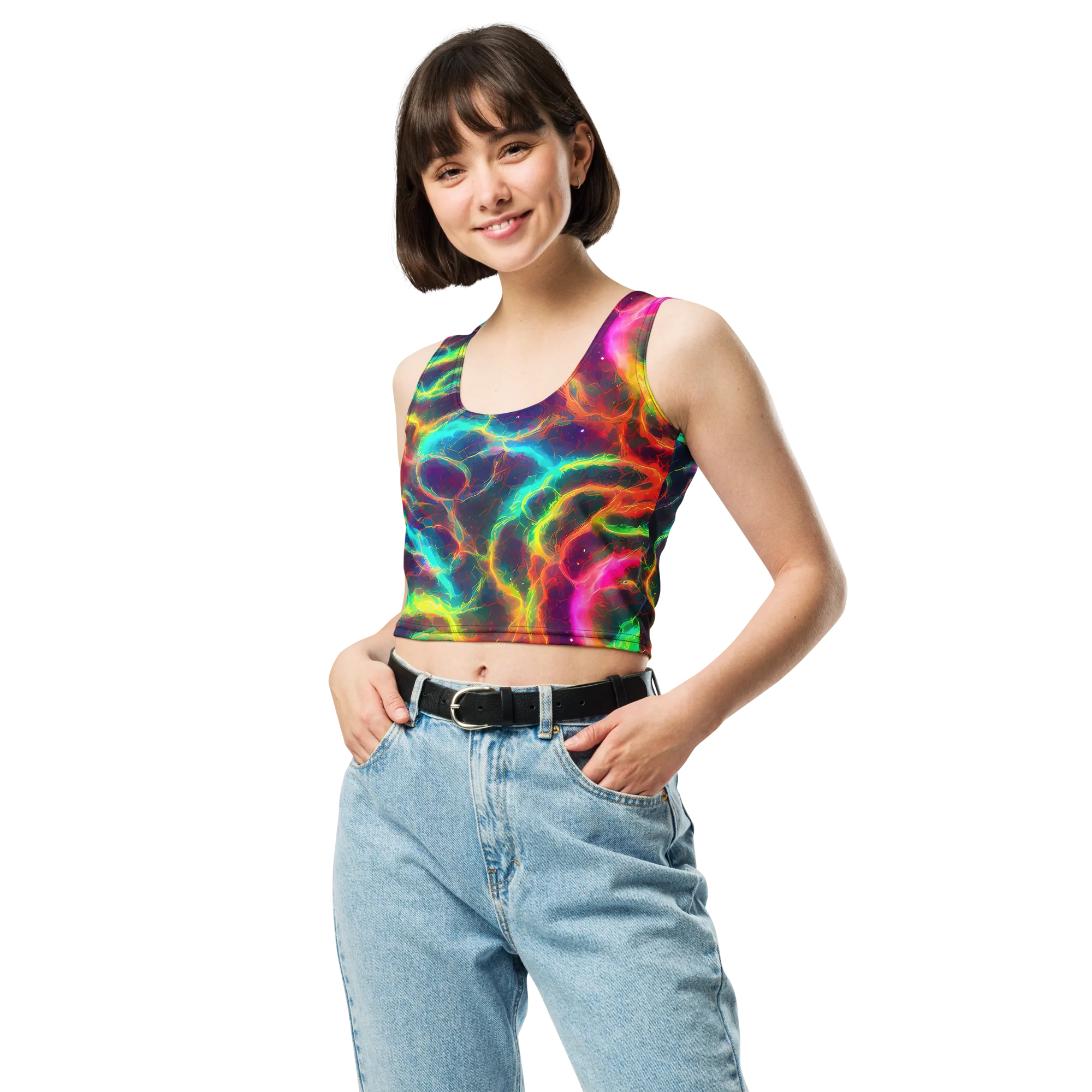 Hypercolor Tides on Crop Top — Front