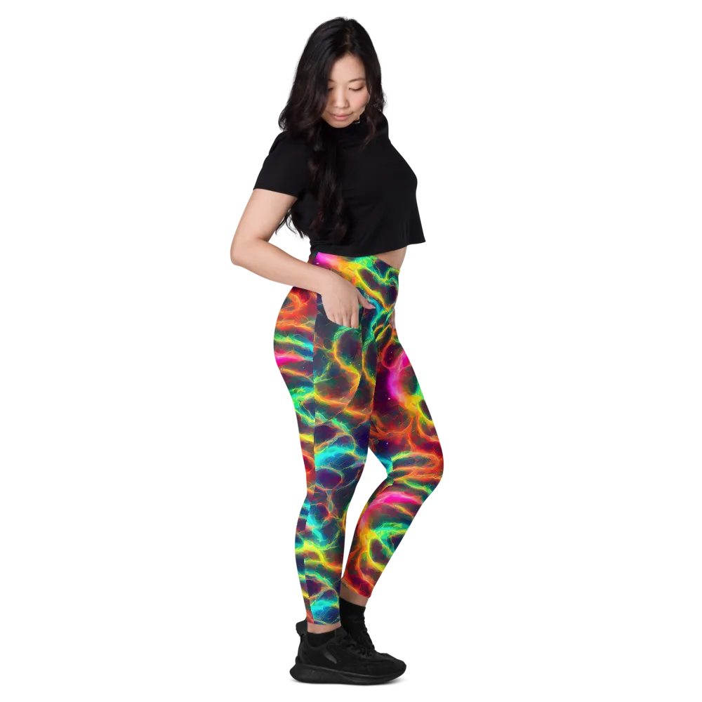Hypercolor Tides on Leggings with Pockets — Right