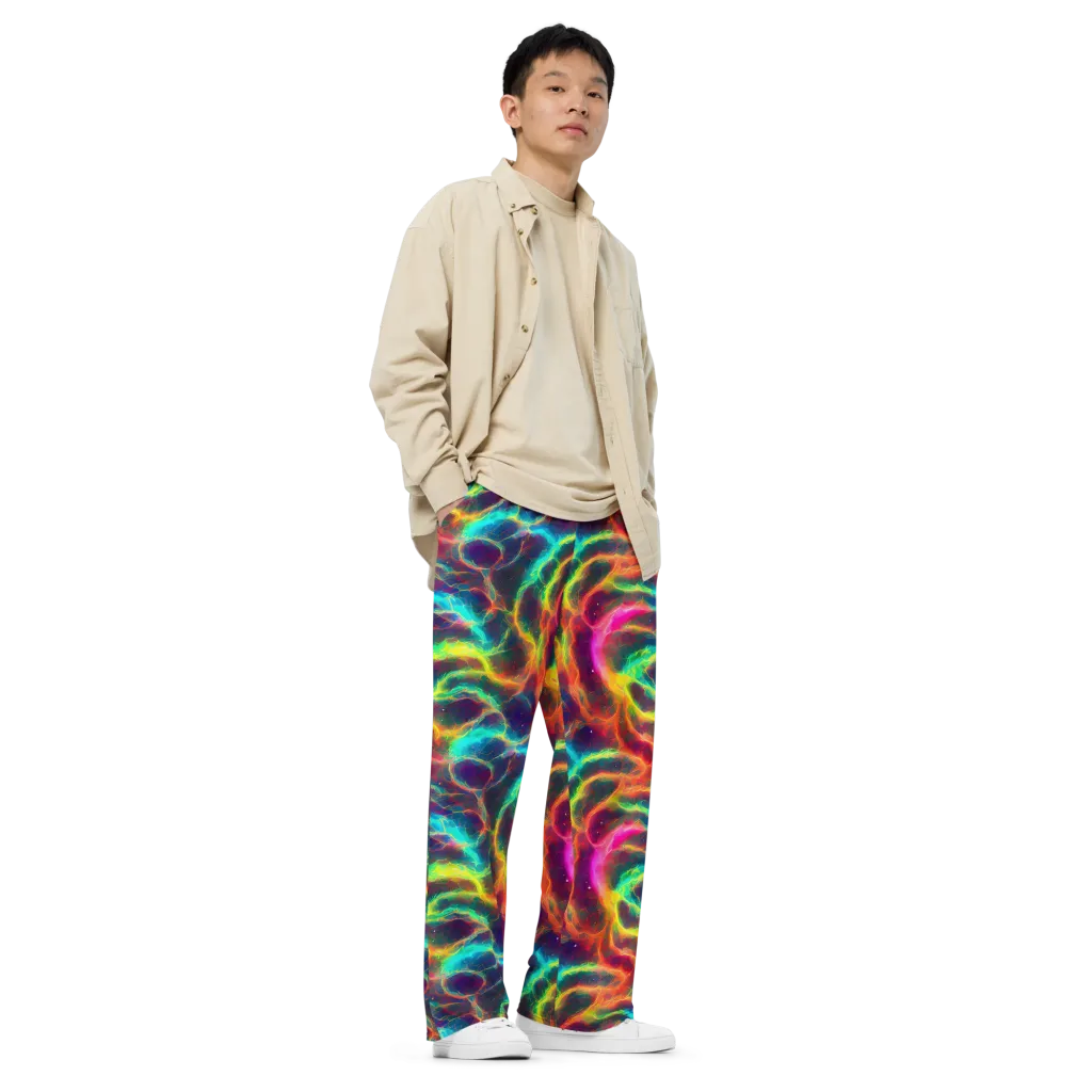 Hypercolor Tides on Wide-Leg Pants — Right Front