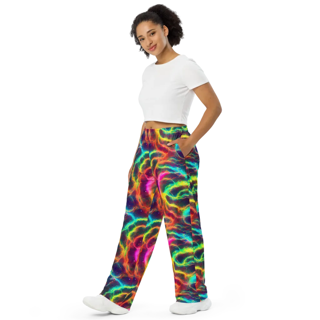 Hypercolor Tides on Wide-Leg Pants — Left Front