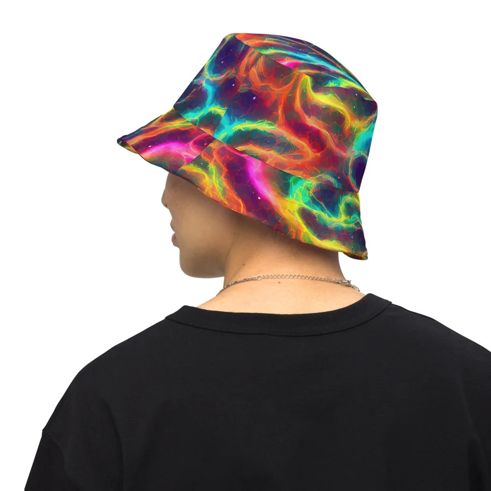 Hypercolor Tides on Reversible Bucket Hat — Back Inside