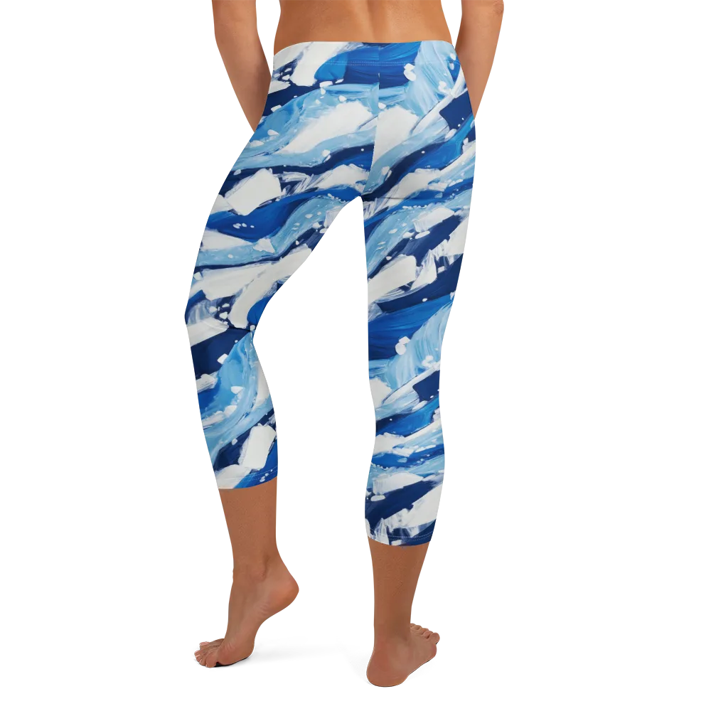 Arctic Current on Capri Leggings — Back
