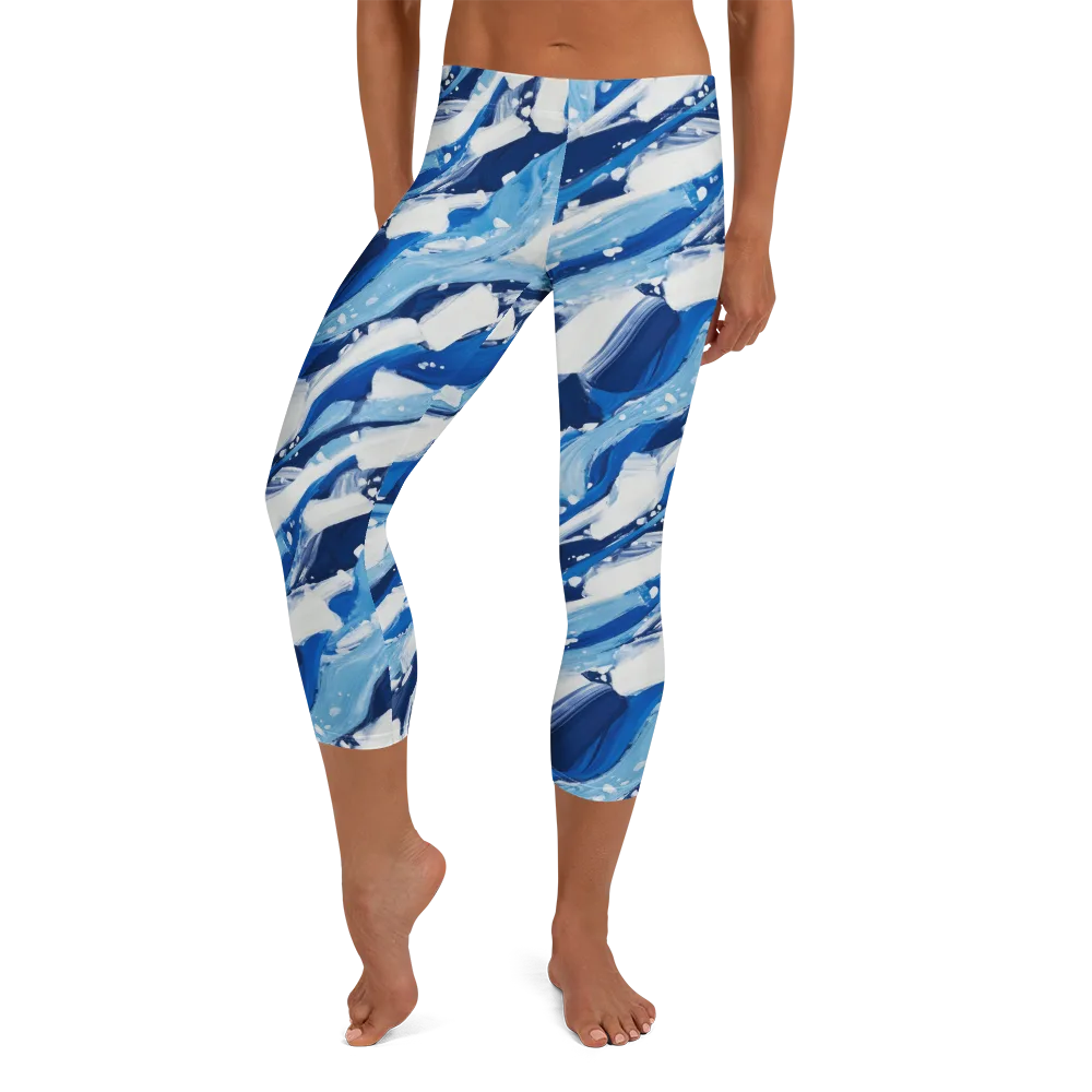 Arctic Current on Capri Leggings — Front