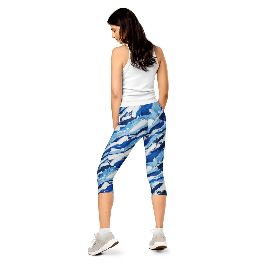 Arctic Current on Capri Leggings — Back