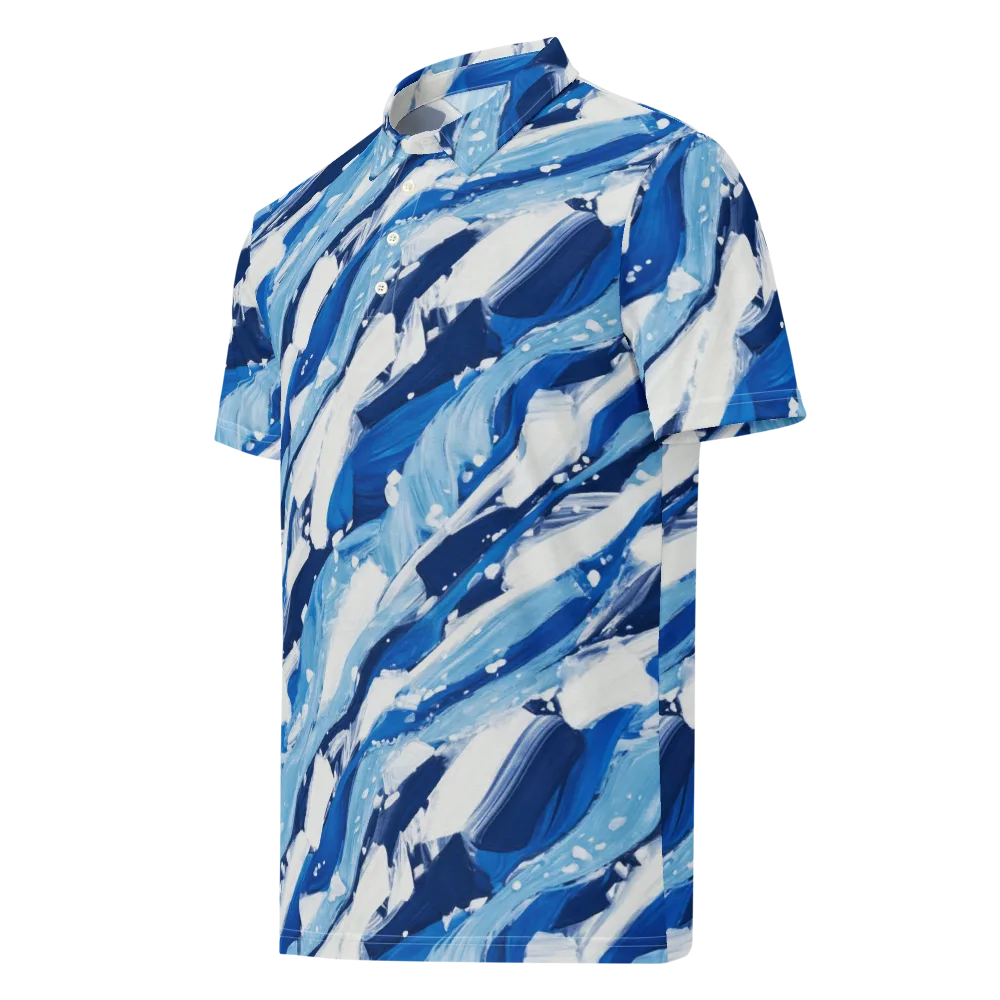 Arctic Current on Men's Slim Fit Polo Shirt — Left Front
