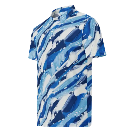 Arctic Current on a Men's Slim Fit Polo Shirt