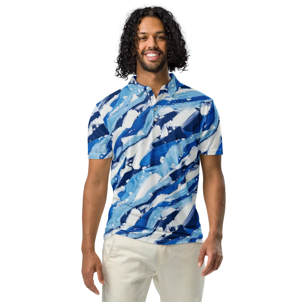 Arctic Current on Men's Slim Fit Polo Shirt — Front