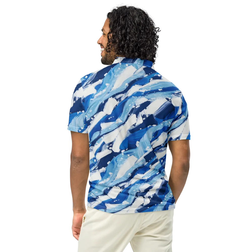 Arctic Current on Men's Slim Fit Polo Shirt — Back