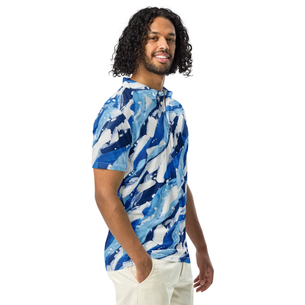 Arctic Current on Men's Slim Fit Polo Shirt — Right Front