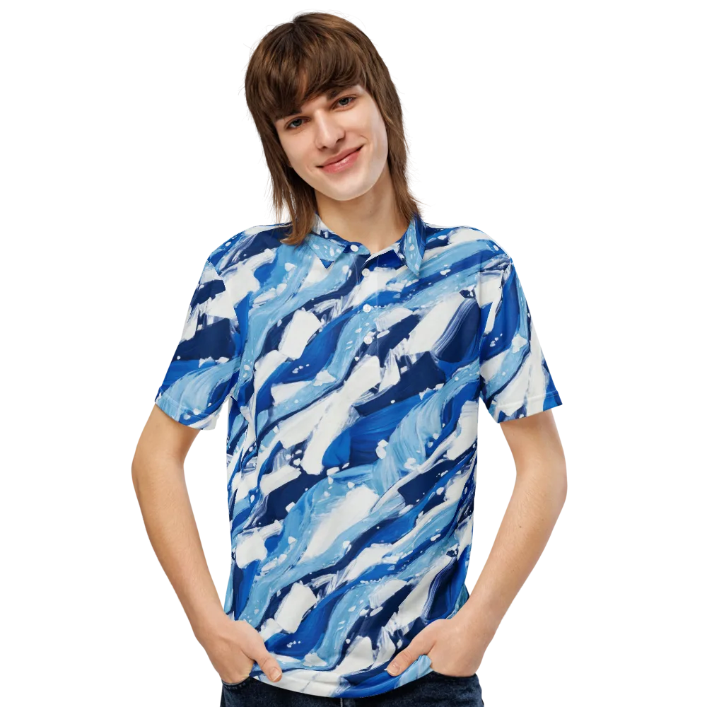 Arctic Current on Men's Slim Fit Polo Shirt — Front