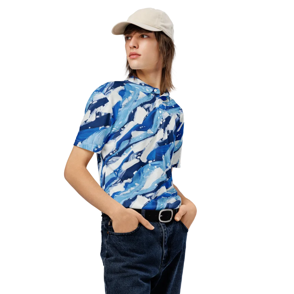 Arctic Current on Men's Slim Fit Polo Shirt — Right Front