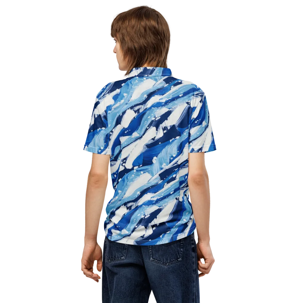 Arctic Current on Men's Slim Fit Polo Shirt — Back