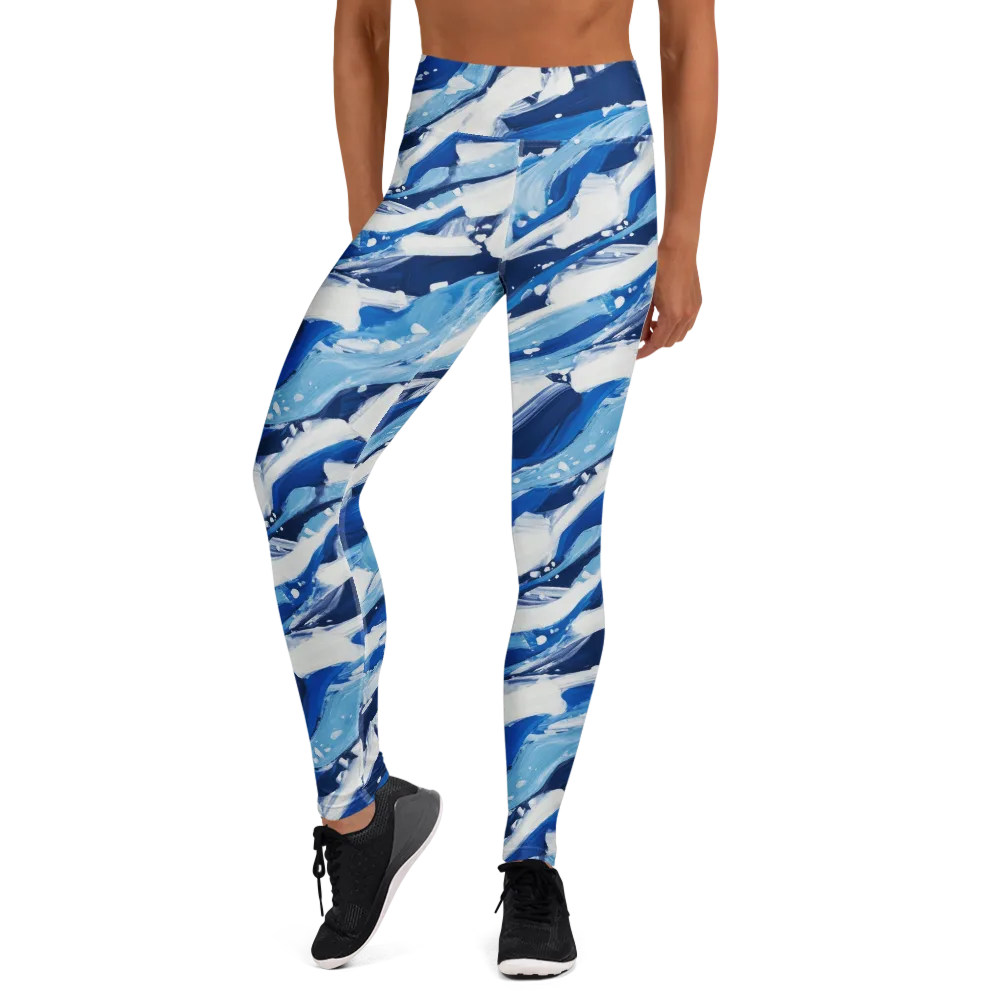 Arctic Current on Yoga Leggings — Front