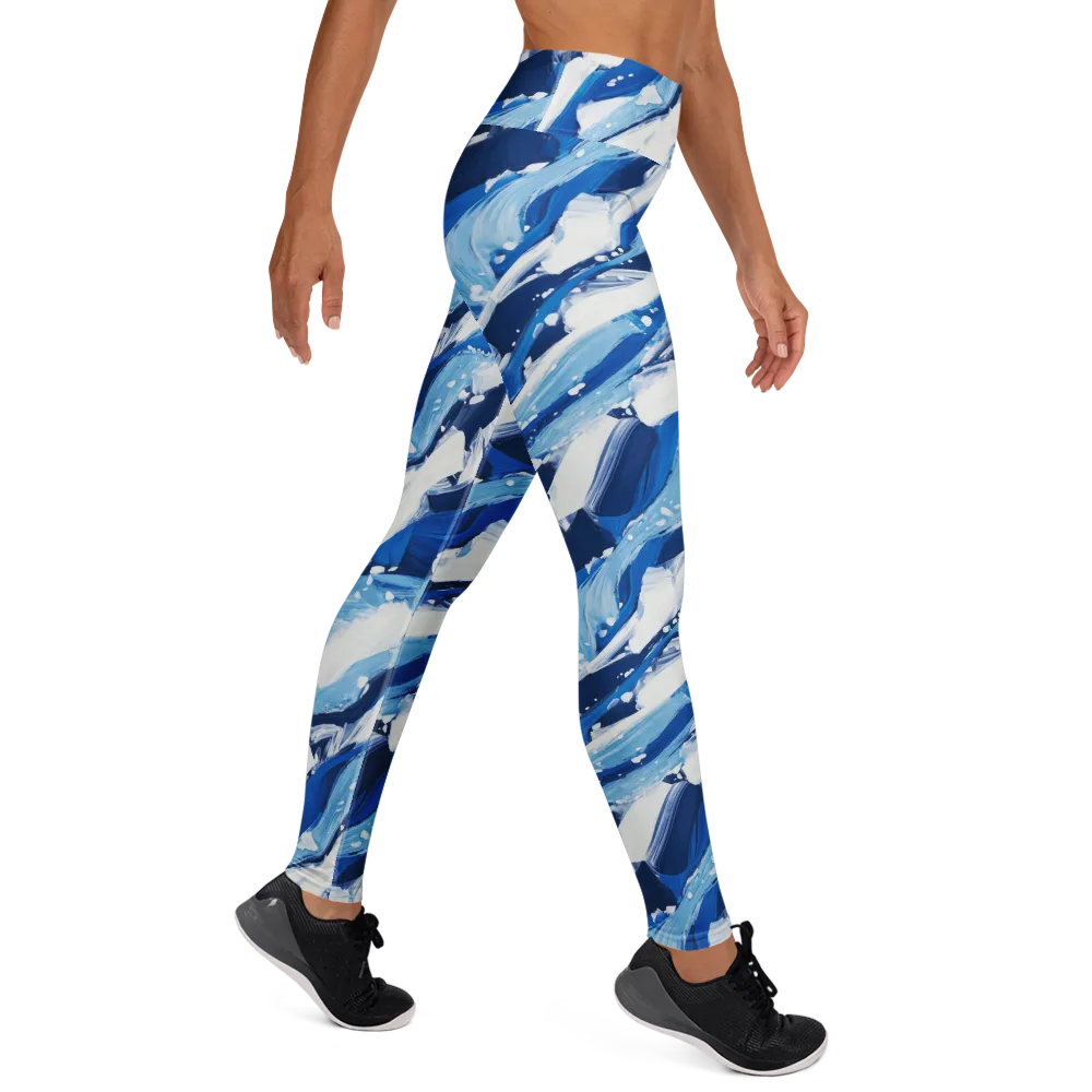 Arctic Current on Yoga Leggings — Right