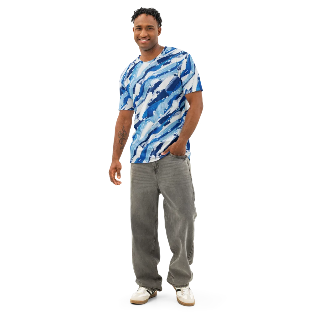 Arctic Current on Men's Cotton Crew Neck T-Shirt — Front