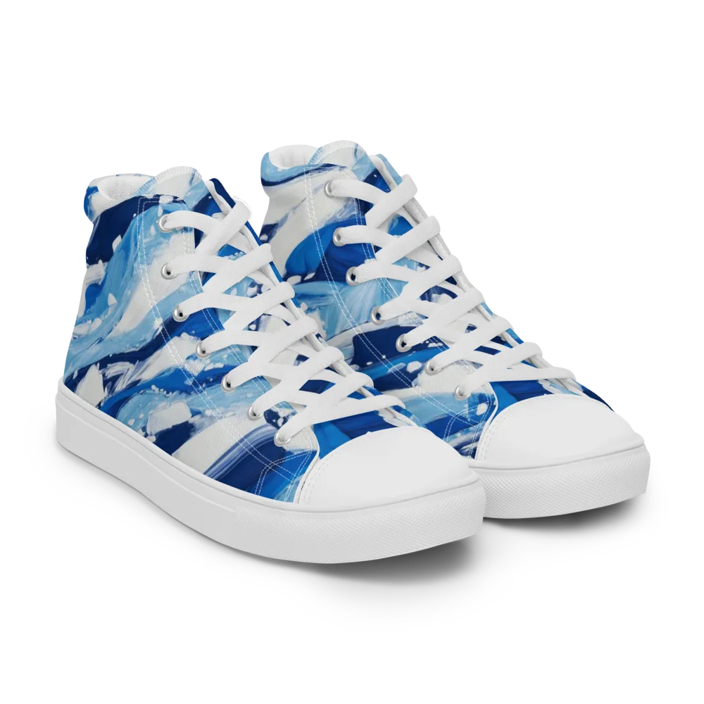 Arctic Current on Men's High Top Canvas Shoes — Right Front