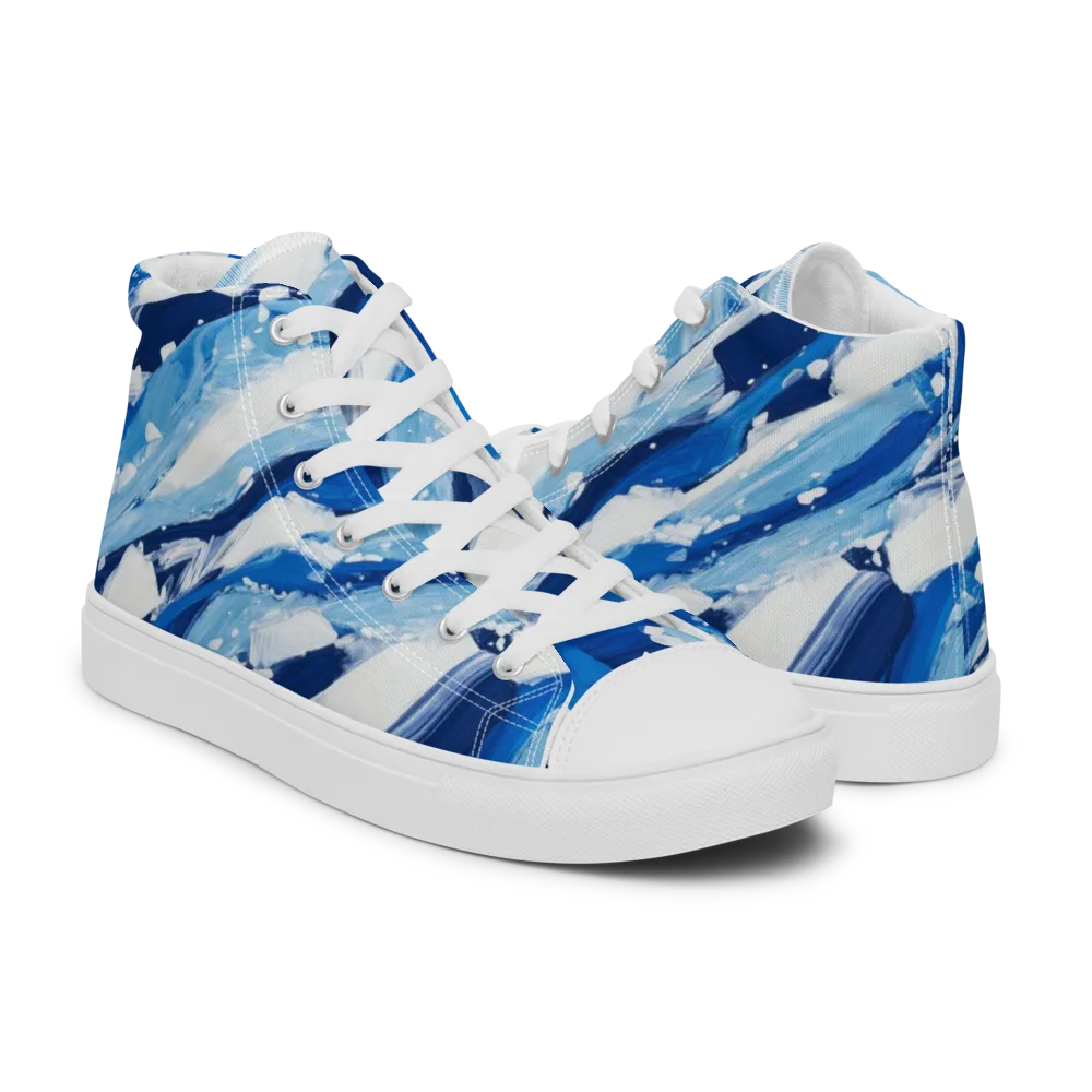 Arctic Current on Men's High Top Canvas Shoes — Right
