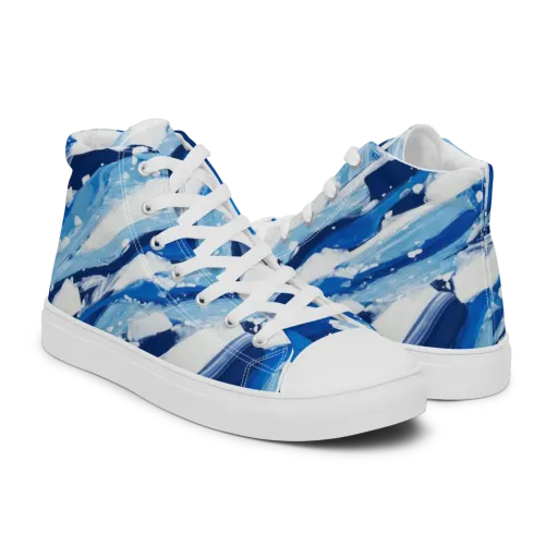 Arctic Current on a Men's High Top Canvas Shoes