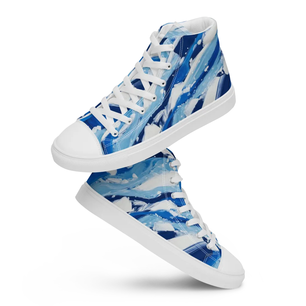 Arctic Current on Men's High Top Canvas Shoes — Front