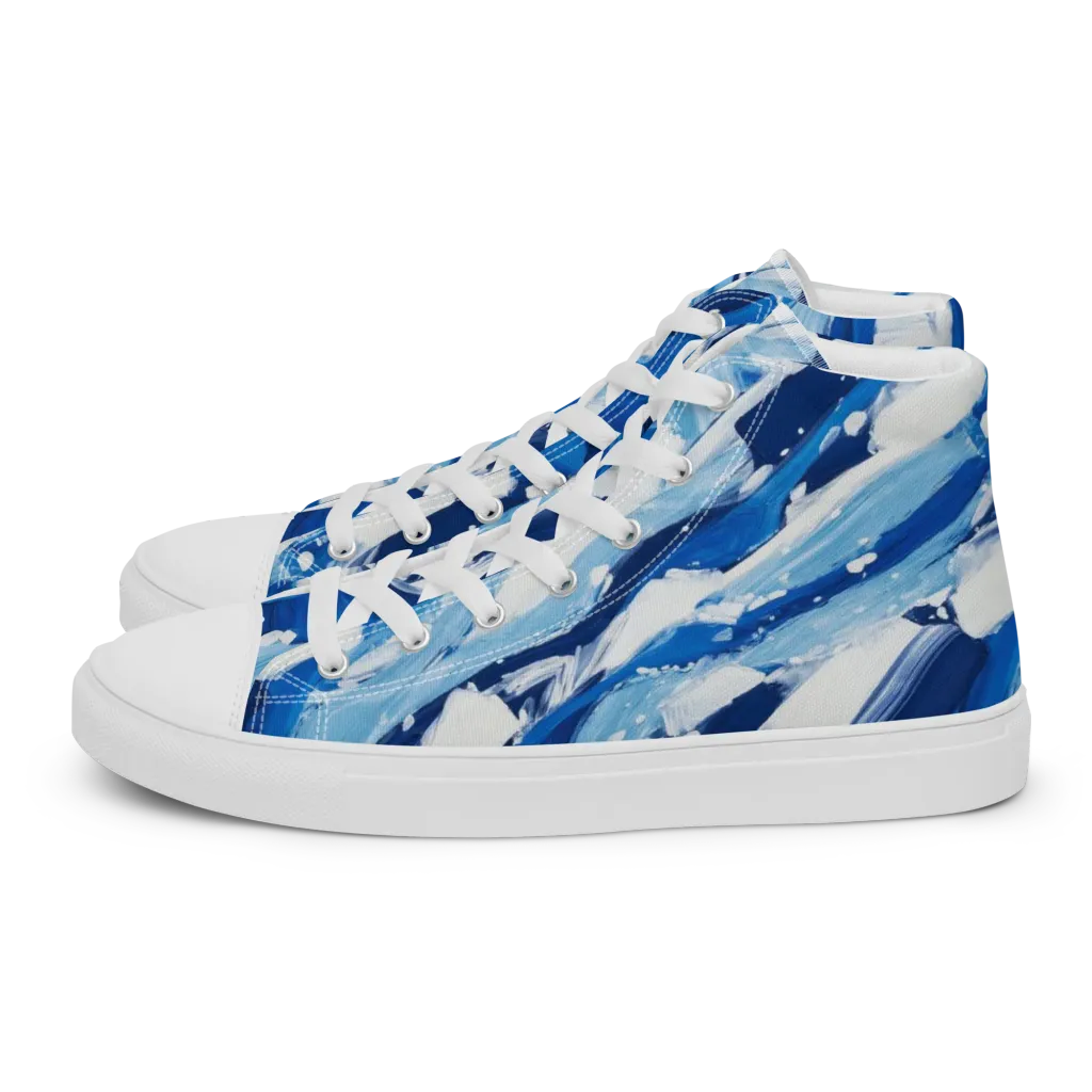 Arctic Current on Women's High Top Canvas Shoes — Left