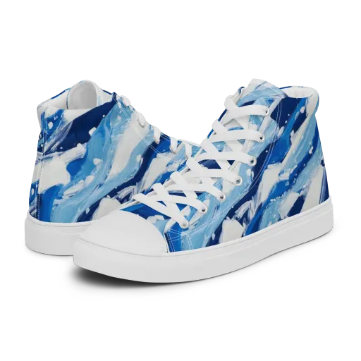 Arctic Current on a Women's High Top Canvas Shoes