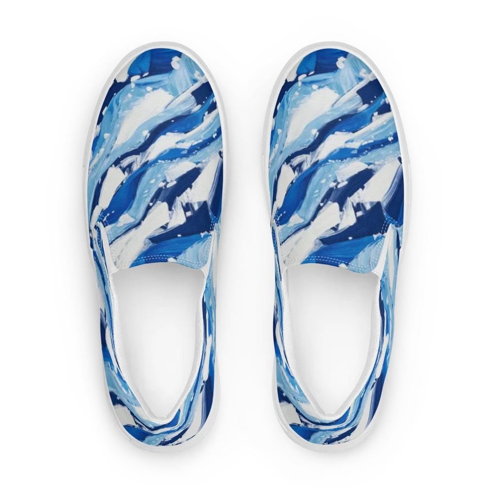 Arctic Current on Men's Slip-On Canvas Shoes — Front
