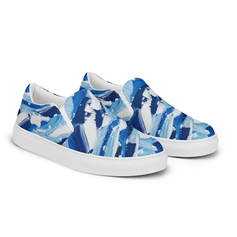 Arctic Current on Men's Slip-On Canvas Shoes — Right Front