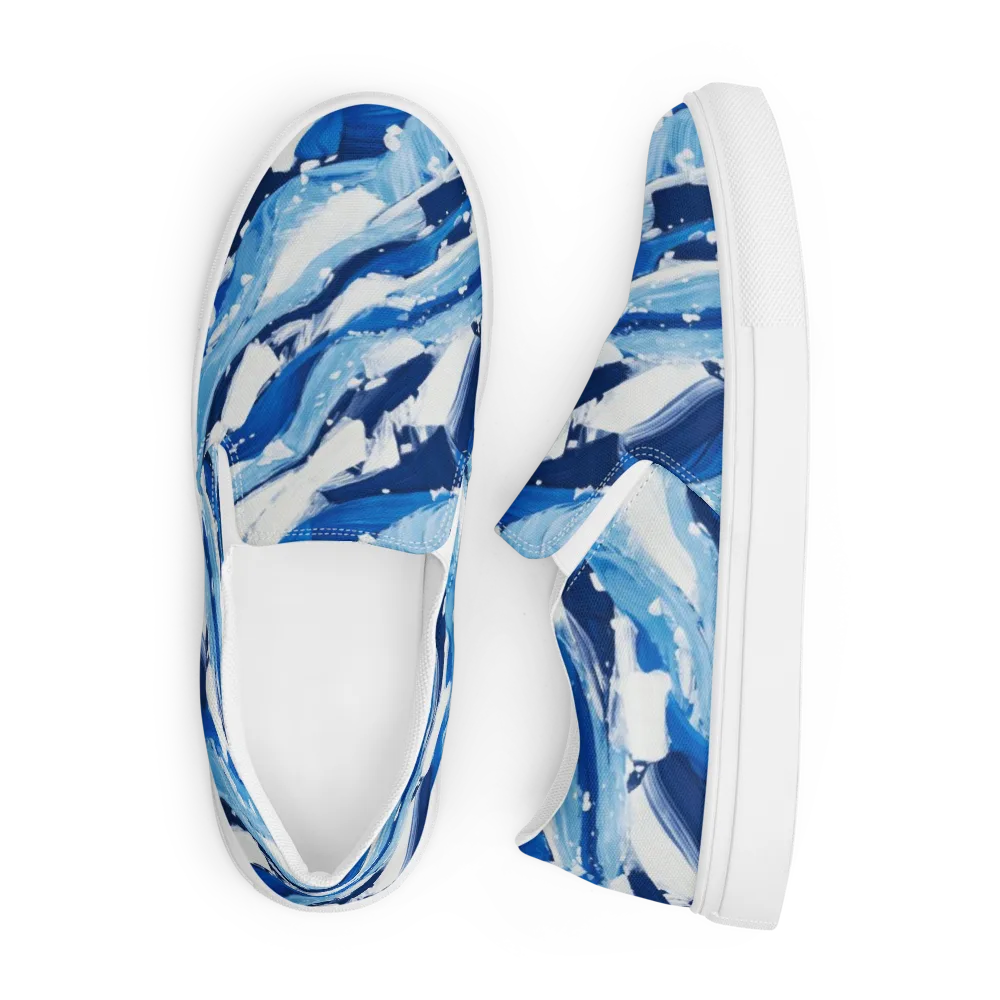 Arctic Current on Men's Slip-On Canvas Shoes — Front