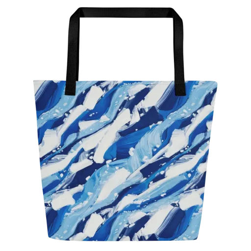 Arctic Current on a Large Tote Bag W/ Pocket