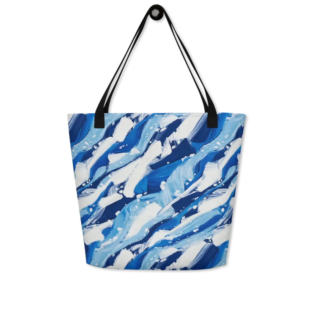 Arctic Current on Large Tote Bag W/ Pocket — Front