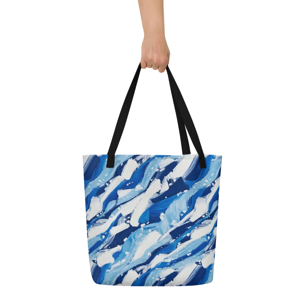 Arctic Current on Large Tote Bag W/ Pocket — Front