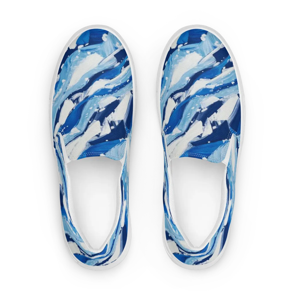Arctic Current on Women's Slip-On Canvas Shoes — Front