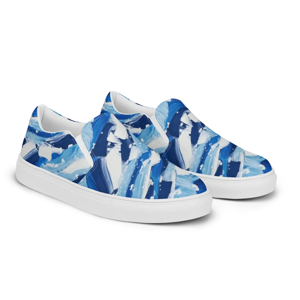 Arctic Current on Women's Slip-On Canvas Shoes — Right Front