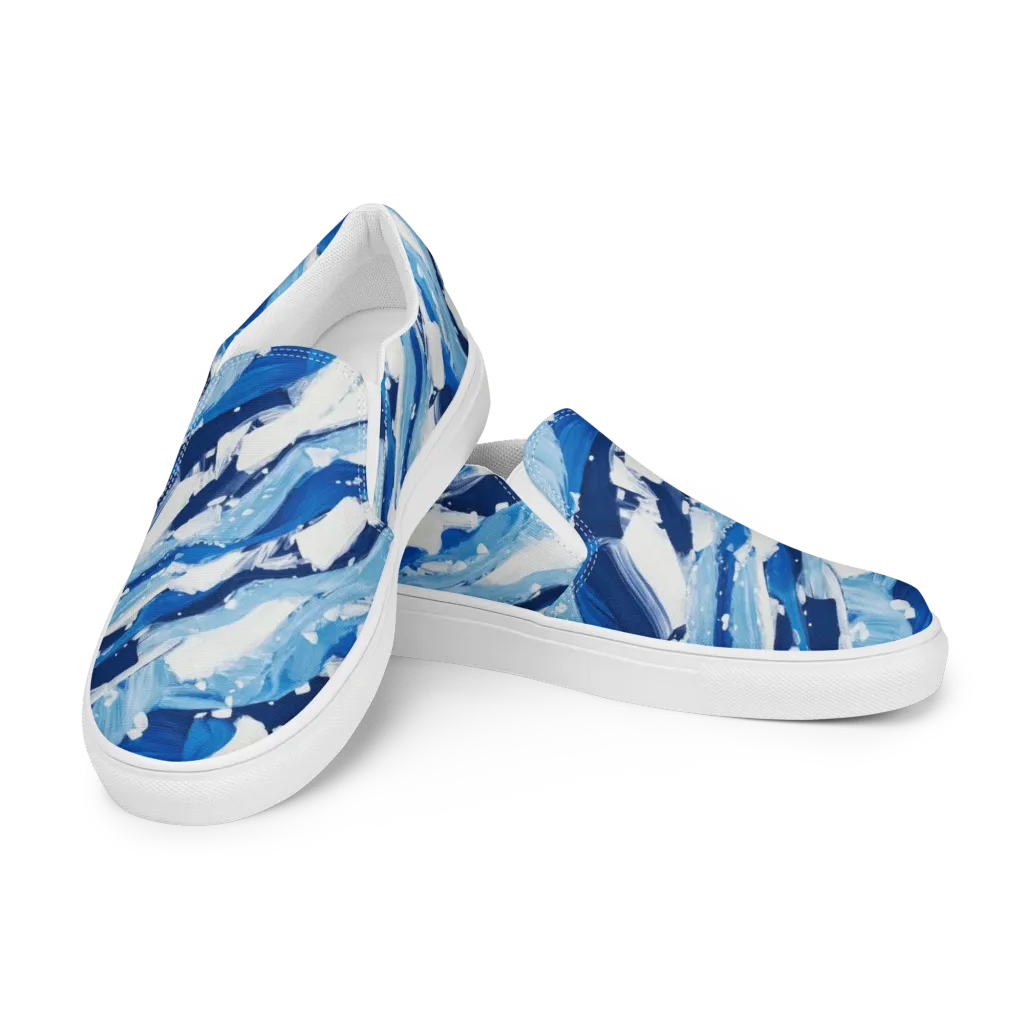 Arctic Current on Women's Slip-On Canvas Shoes — Left Front