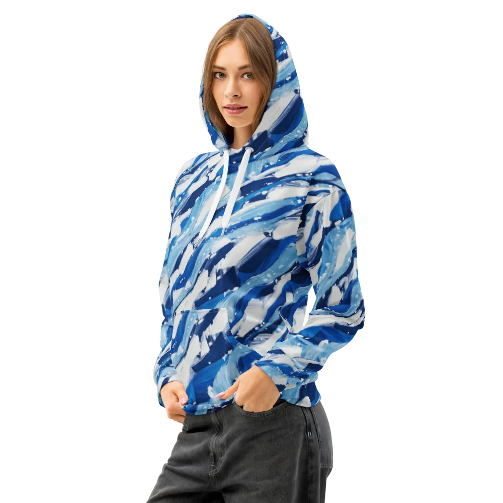 Arctic Current on Cotton Hoodie — Left Front