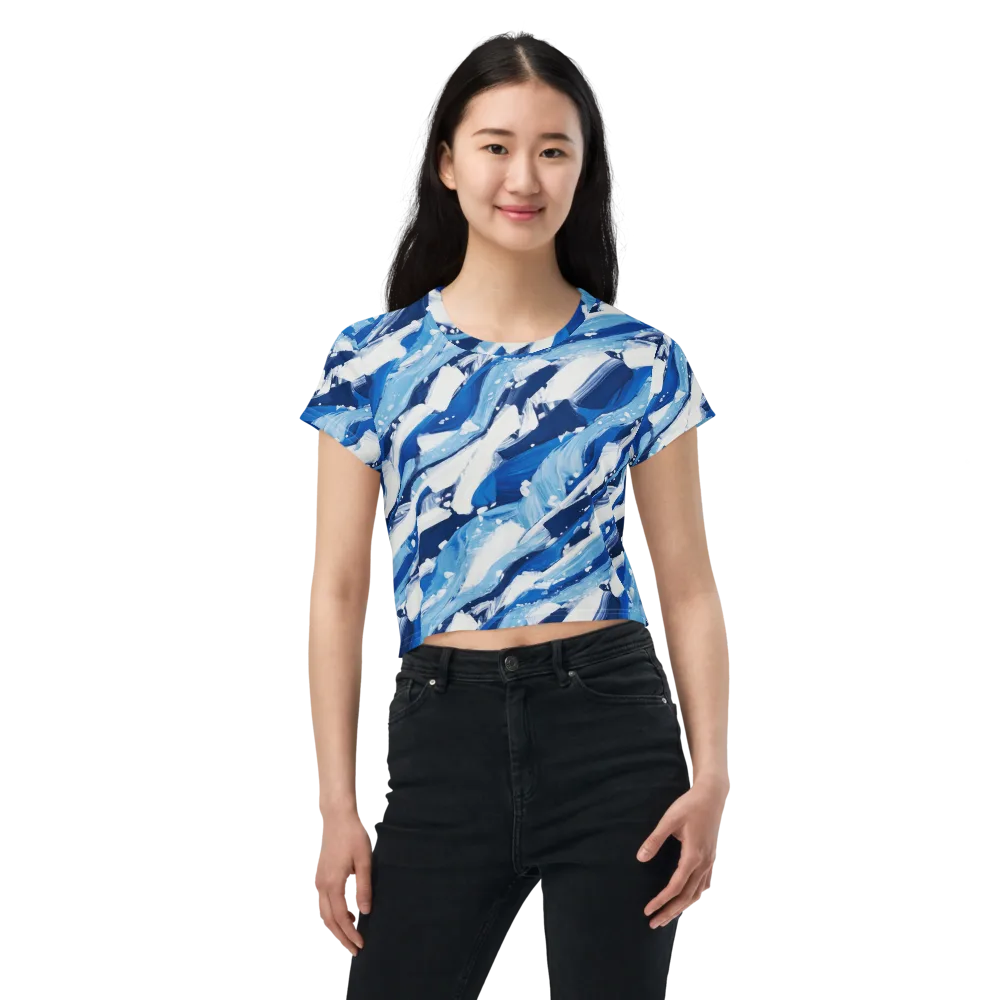 Arctic Current on Crop Tee — Front