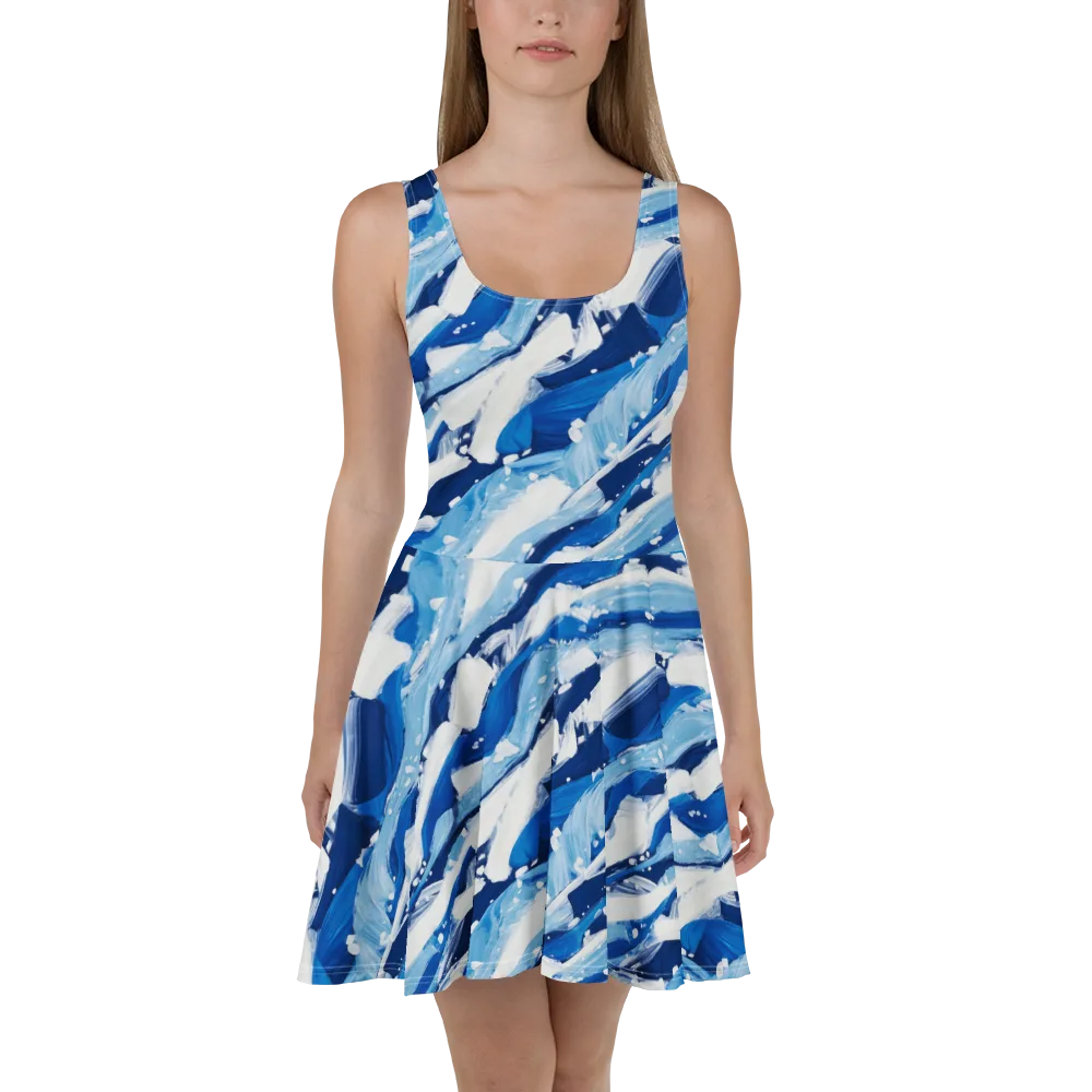 Arctic Current on Skater Dress — Front